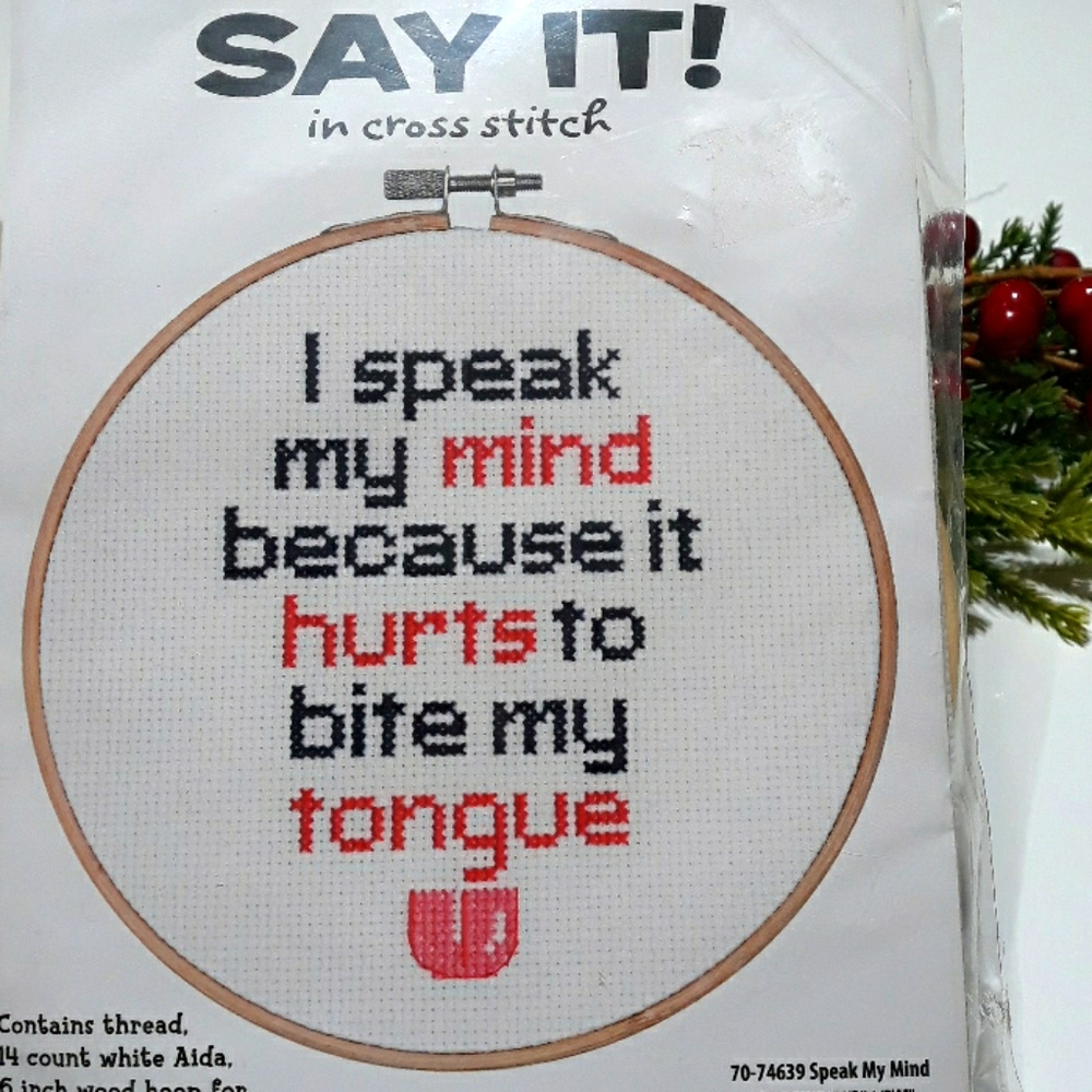 Cross stitch  silly saying